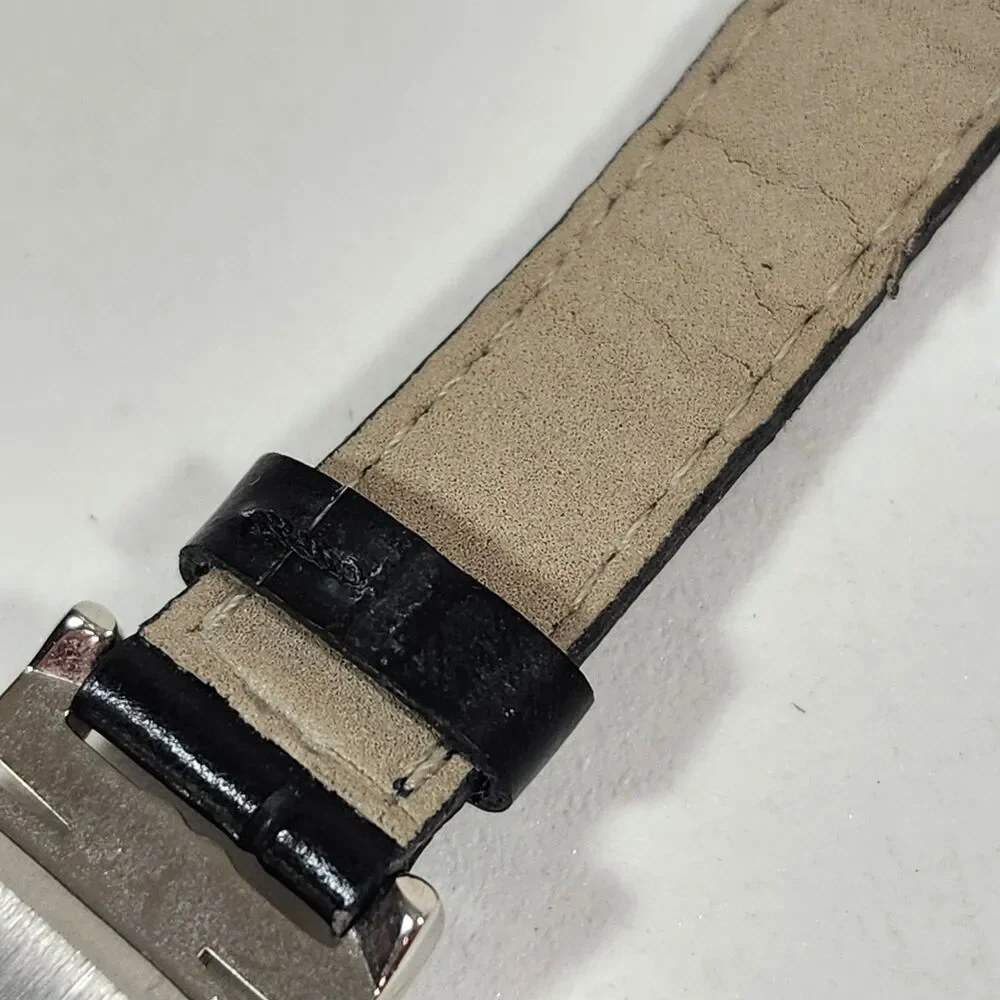 Ladies Carriage by Timex Quartz Watch Black Leather Band 8